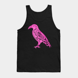 Celtic Nordic Raven Crow Pink Tank Top